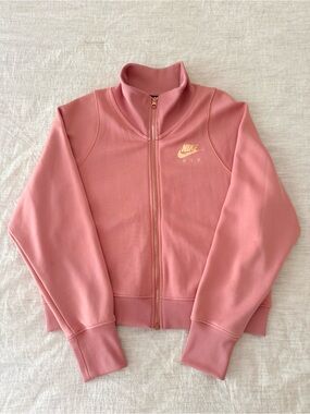 Nike Women's Dusty Mauve Pink Zip-Up Bomber Jacket